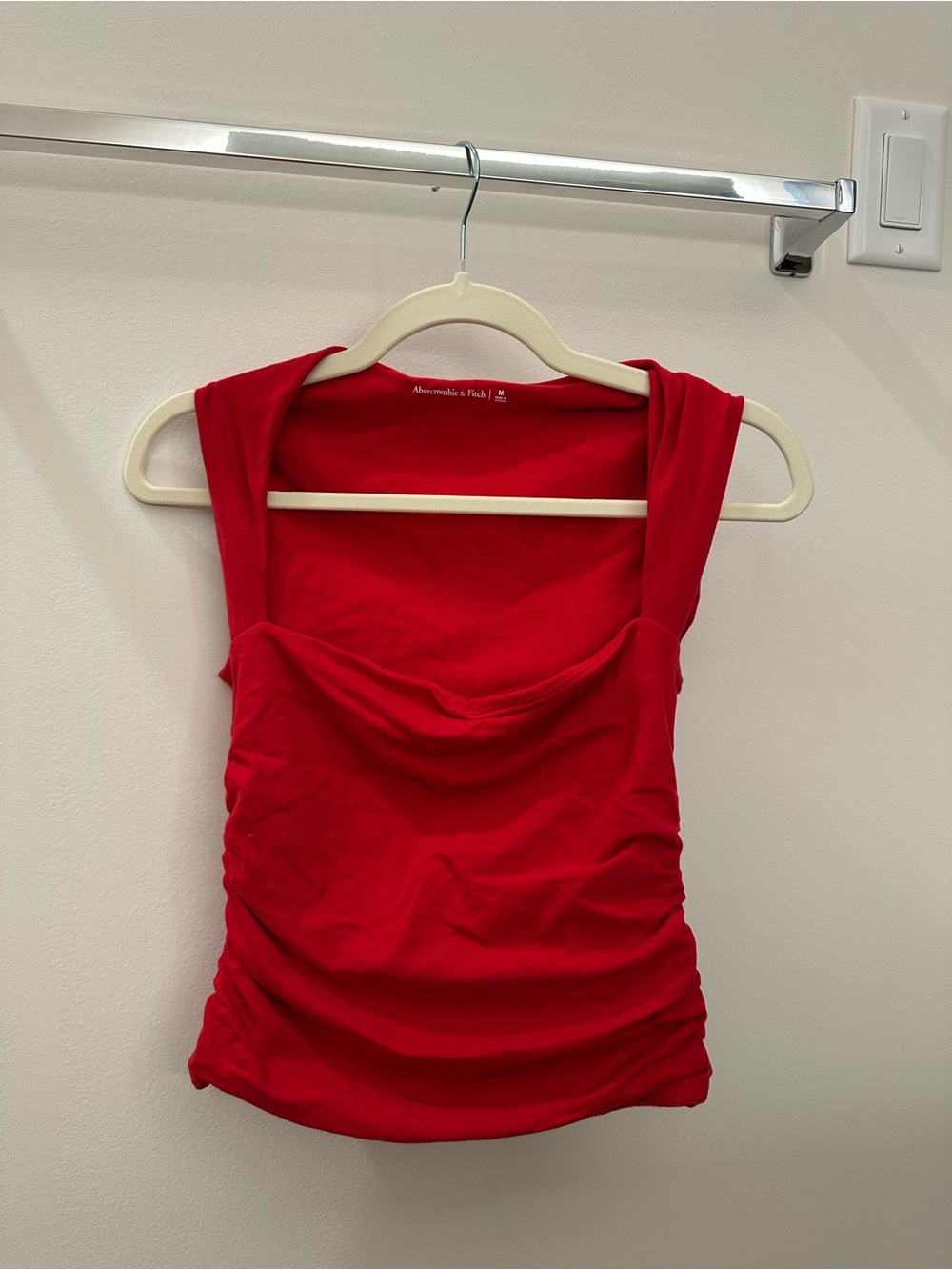Abercrombie & Fitch Bright Red Ruched Tank